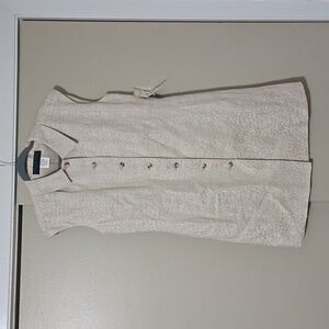 Harve Bernard Beige Animal Print Linen Dress Size 8 NWT
